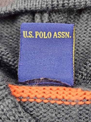 US Polo ASSN Little Boys Size 7x Hooded 1/4 Button Front Sweater Embroidered - Picture 8 of 11