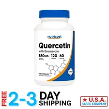 Quercetin with Bromelain - 880mg & 165mg Per Serving, 120 Veg Capsules