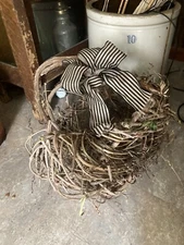 primitive Homemade Woven Vine Basket