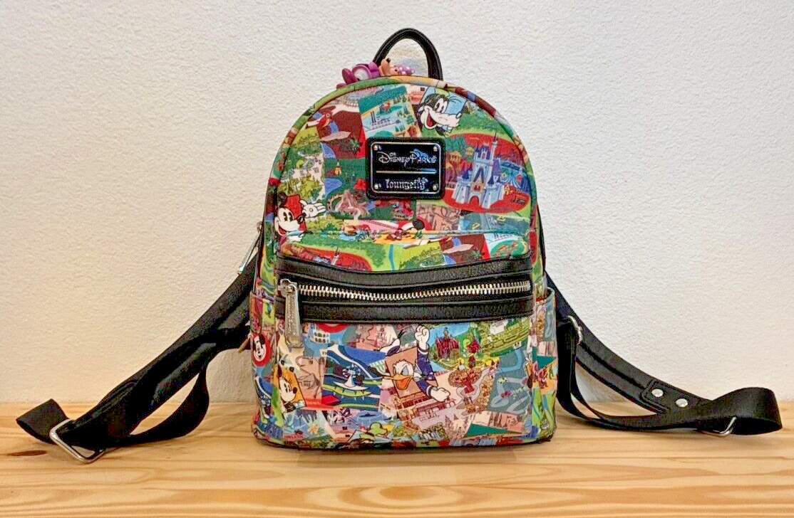 Magic Kingdom Disney Parks Collage Mini Backpack By Loungefly RARE
