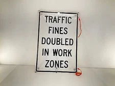 20-23 TRAFFIC FINES DOUBLED IN WORK ZONES Compact Road Sign