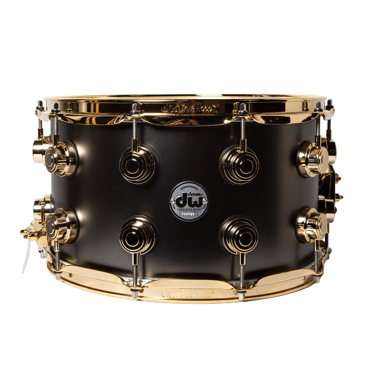 Drum Workshop Satin Black Nickel Over Brass 8x14 Snare with Gold