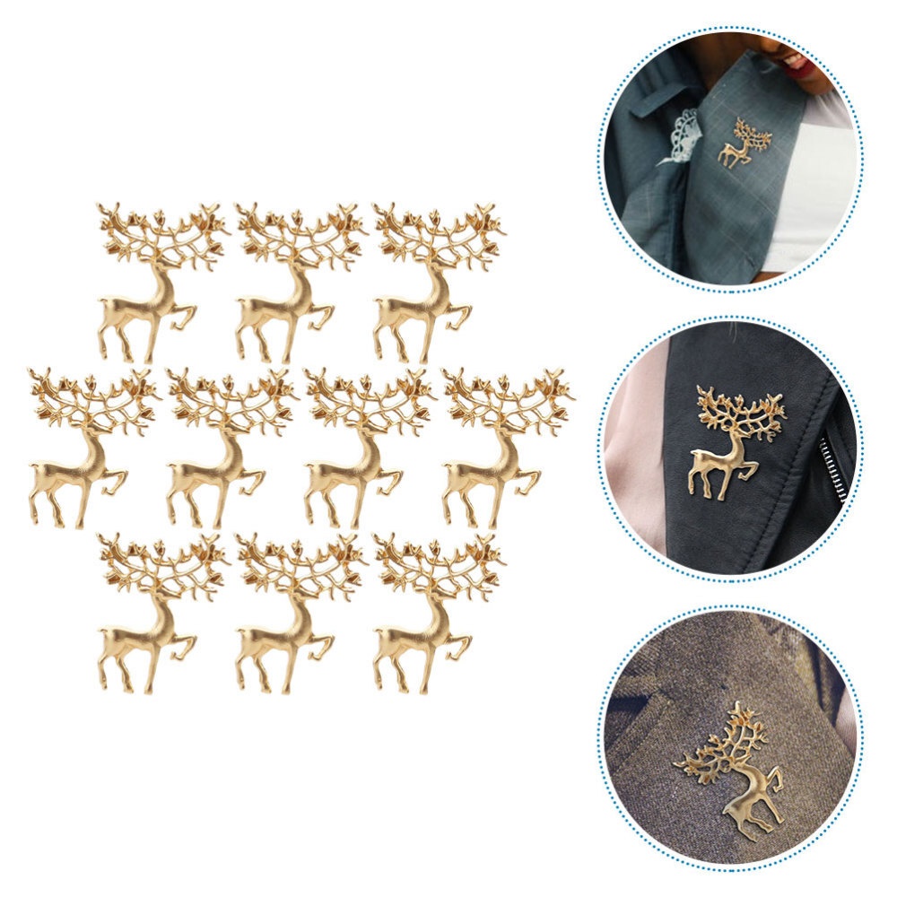 10 Pcs Bulk Christmas Jewelry Pins Elk Brooch Shawl Brooches