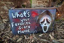 Brown Scream Ghostface Painted Crossbody Purse Bag Favorite Scary Movie