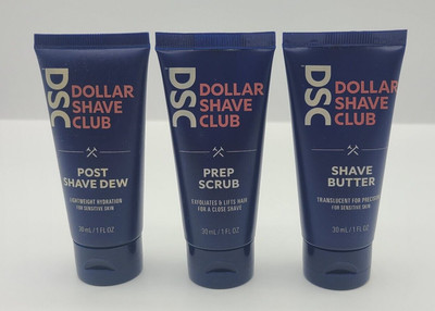 Dollar Shave Club Post Shave Dew Prep Scrub Shave Butter 1oz Travel Size