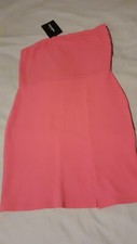 pretty little thing sleeveless dress pink size 14 waffel new with tags