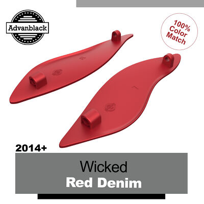 Fits 14+ Harley Air Deflectors Batwing Fairing Deflectors Wind WICKED RED DENIM