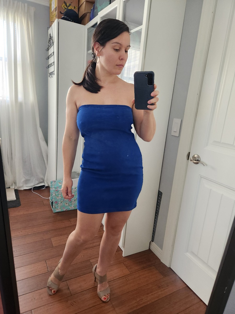NWT Zara Size M Blue Bandeau Denim Mini Strapless Dress 6929/204 | eBay