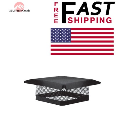 Black Fixed Chimney Cap 9 In X 9 In Galvanized Steel Fireplace