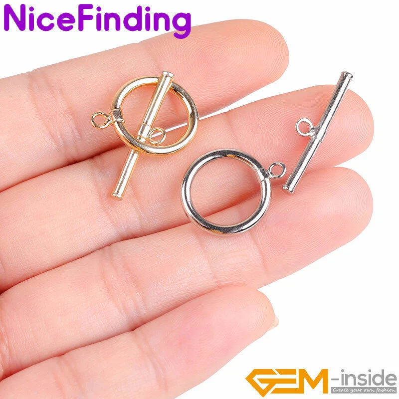 14K Gold Filled Circle Toggle Clasp For Bracelet Necklace Jewelry Making Closure - Image 2 of 4
