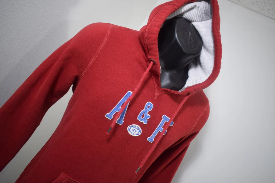 Abercrombie & Fitch толстовка с капюшоном красный хлопок смесь пуловер свитер женщин большой - Изображение 4 из 4