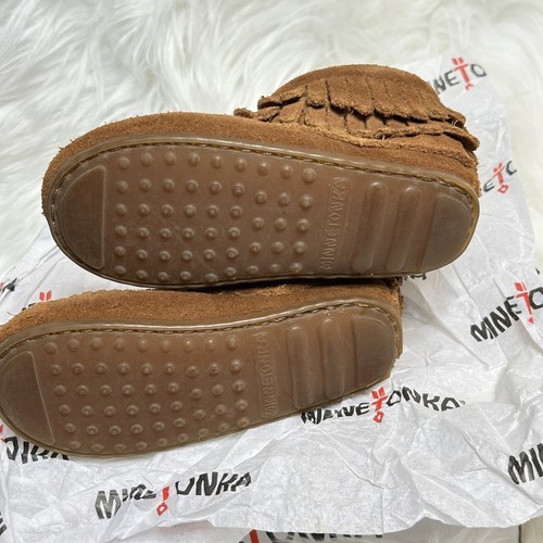 Minnetonka Kids Infant Moccasin Boots Shoes Brown Size5 - Picture 5 of 21