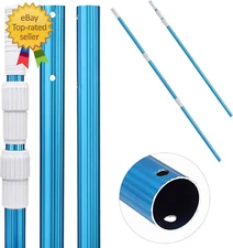 - Telescopic Pool Pole, 12Ft, Adjustable 3Piece Expandable Step-Up, Telescopic P