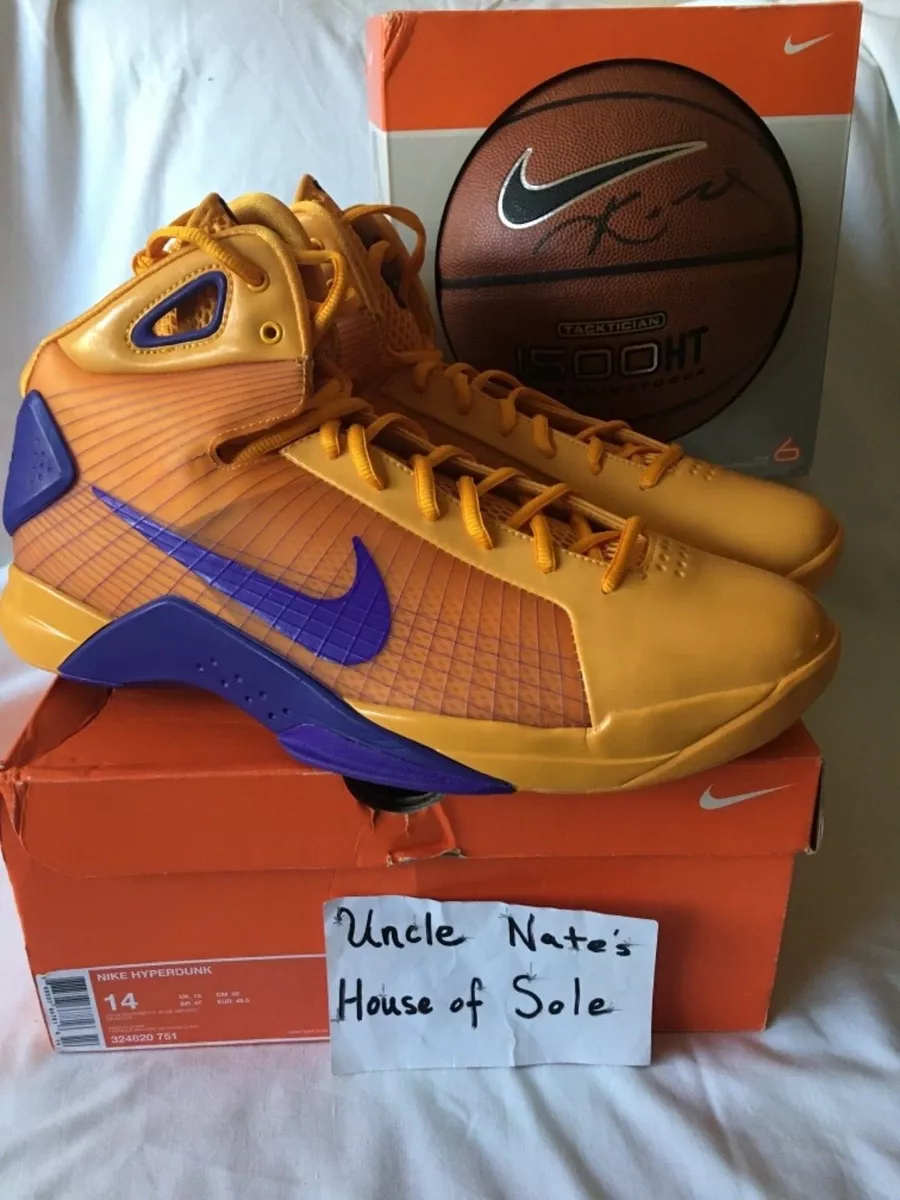 Nike HYPERDUNK SUPREME 08 Kobe Lakers 'SNAKEPOOLS' w/Ball, Size 14