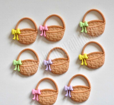 Easter Basket / FLAT Back Craft Embellishments / Spring Baskets / Dress It Up