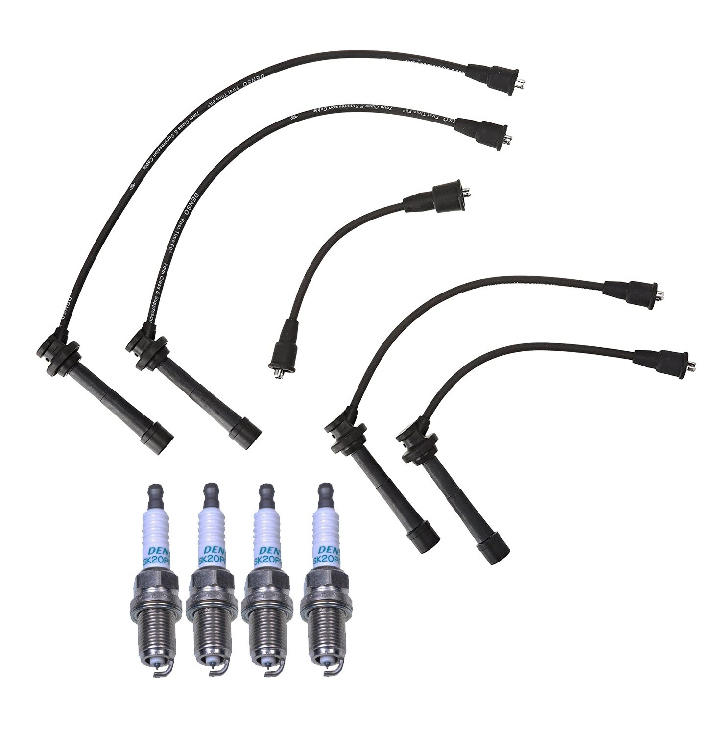 Denso Wire Set 7mm  4 Iridium Long Life Spark Plug .032 Kit For Geo Suzuki L4