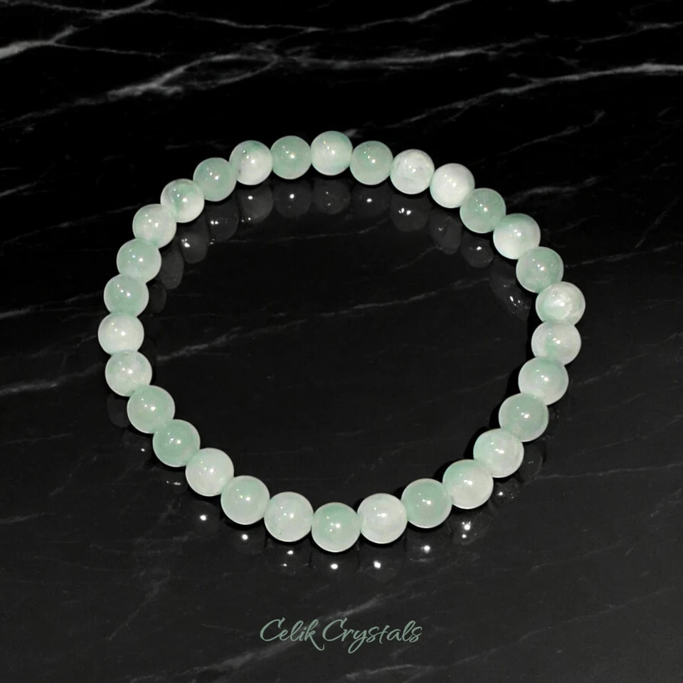 Larimar Bracelet 6mm Natural Stones Handmade Stretch Beads - Image 2 of 4