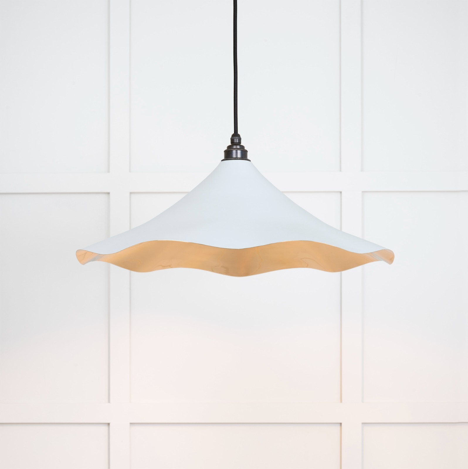From The Anvil 49731SBI Smooth Brass Flora Pendant in Birch