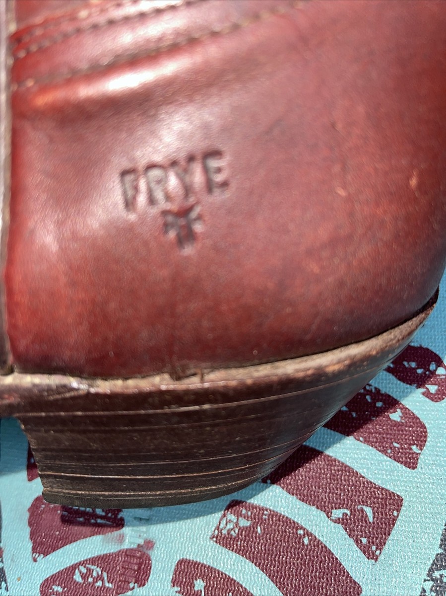 FRYE Vintage Western Cowboy Leather Boots 2356 Oxblood Red  display picture 3