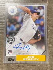 2022 Topps Update Jon Heasley #87BA-JH 1987 Rookie Autograph Black /199 Royals