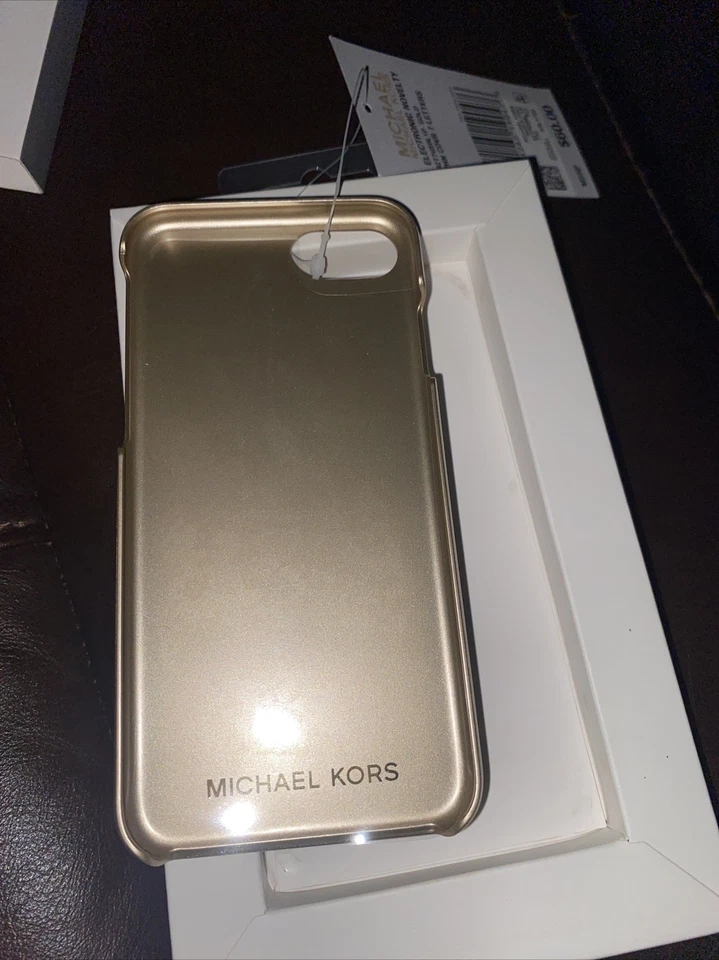 Nuevo Michael Kors Diamante Tachonado iPhone 7 Funda Teléfono Funda Dorado Foto 4 de 4