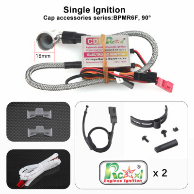 Rcexl Electronic Single Ignition CDI for NGK-BPMR6F-14mm 90 Degree with Sensor