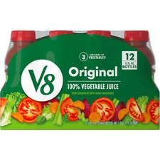V8 Original 100% Vegetable Juice, 12 fl oz Bottle, 12 Count