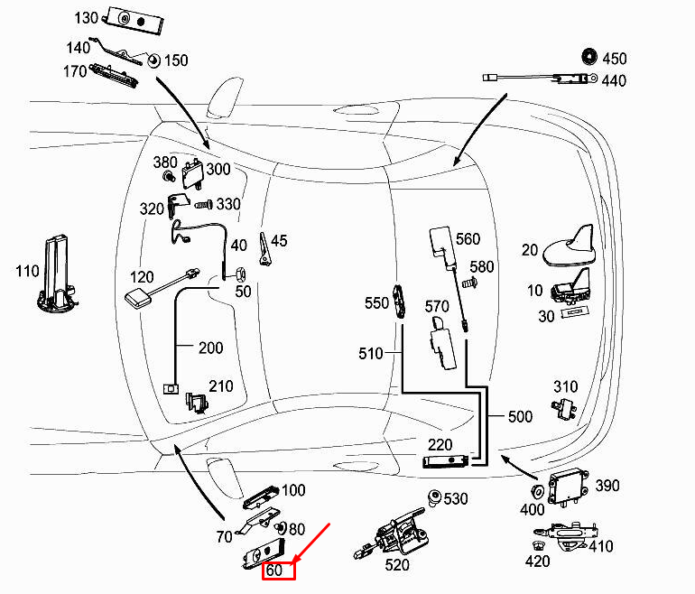 Neu MERCEDES-BENZ SLK R172 Linker A-Säulen-Antennenverstärker A2319059300