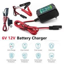 6V 12V Smart Automatic Battery Charger Maintainer For Tender Motorcycle Car ATV