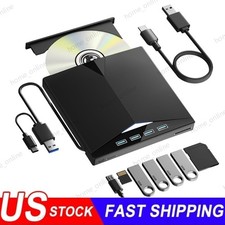 USB 3.0 Slim External CD DVD Drive Disc Player Burner Writer For Mac Laptop PC