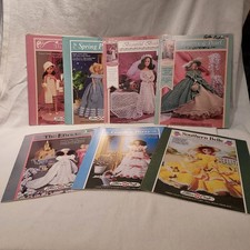 Lot of 7 Vintage Doll Crochet Patterns Fiber Craft Wedding Gowns Flapper Belles