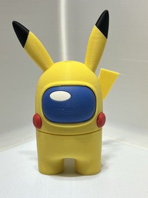 Among Us Pikachu Theme 3D Printed Display Fanart 3 inch