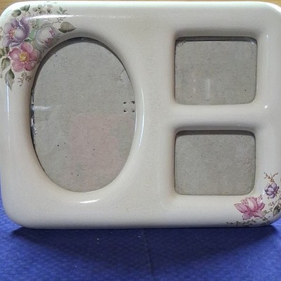 Vintage Ceramic Triple Collage Picture Frame