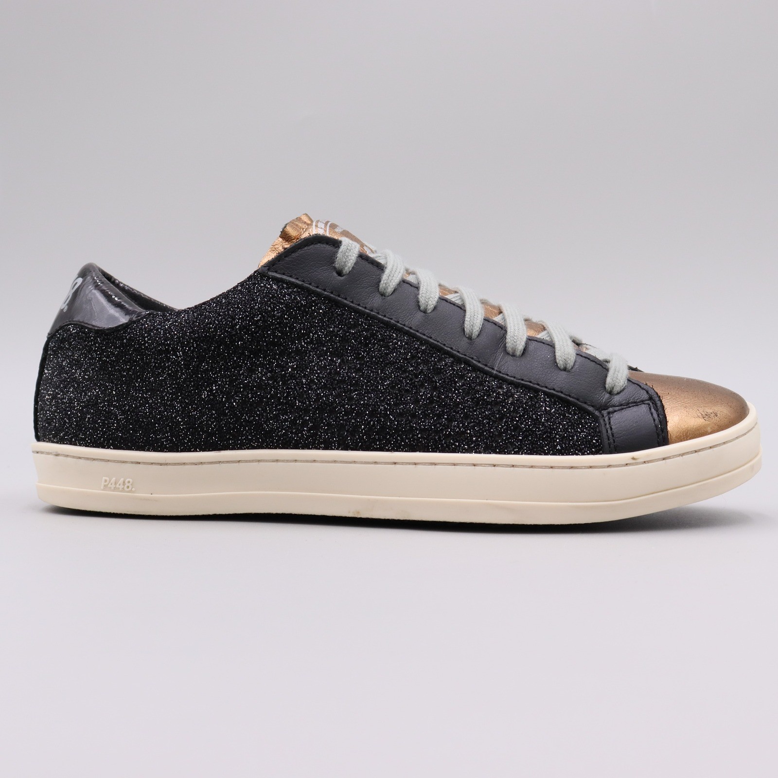 P448 John Glitter Black & Gold Size 36 EU 6-6.5 US Low Top L