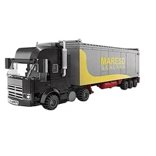 Black Cargo Truck Building Bricks Set | General Jim's Toys & Bricks | GJ-BCT