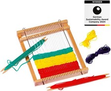 GOKI  Webrahmen 22 x 19 x 2,8 cm, Holz,3-teilig, unbespannt, 4 Farben Wolle