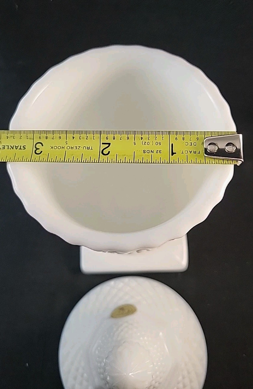 Vintage Westmoreland English Hobnail Milk Glass Covered Candy Dish 9" Tall