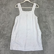 Madewell Dress Womens 6 White Linen Square Neck Sleeveless Mini Sundress Casual