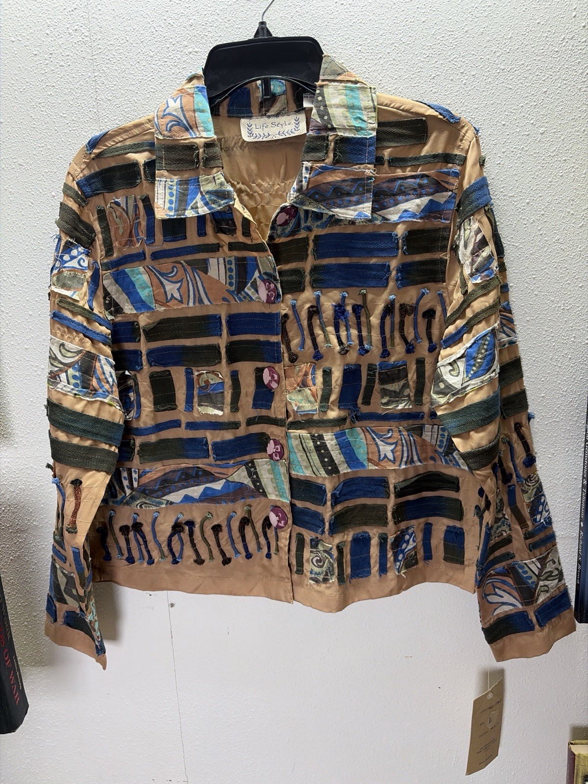 Life Style Vintage Patchwork Jacket Large Boho Ab… - image 1