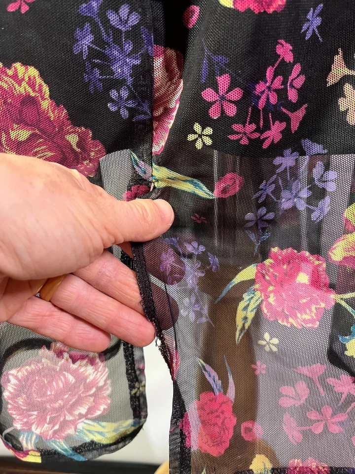 Betsey Johnson x Torrid Size 4 (4X) Midi Mesh Lace Inset Sleeveless Dress Floral - Image 4 of 4