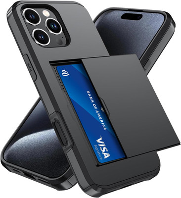 Compatible with  15 Pro Max Case with Card Holder, Dual Layer Shockproof,Heavy D