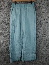 C&C California Teal Wide Leg Crop Pants 100% Lyocell Sz S
