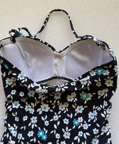 Anne Cole Einteiler gerafft vorne Blumen Bandeau Badeanzug Badeanzug Größe 6 - Bild 11 von 13