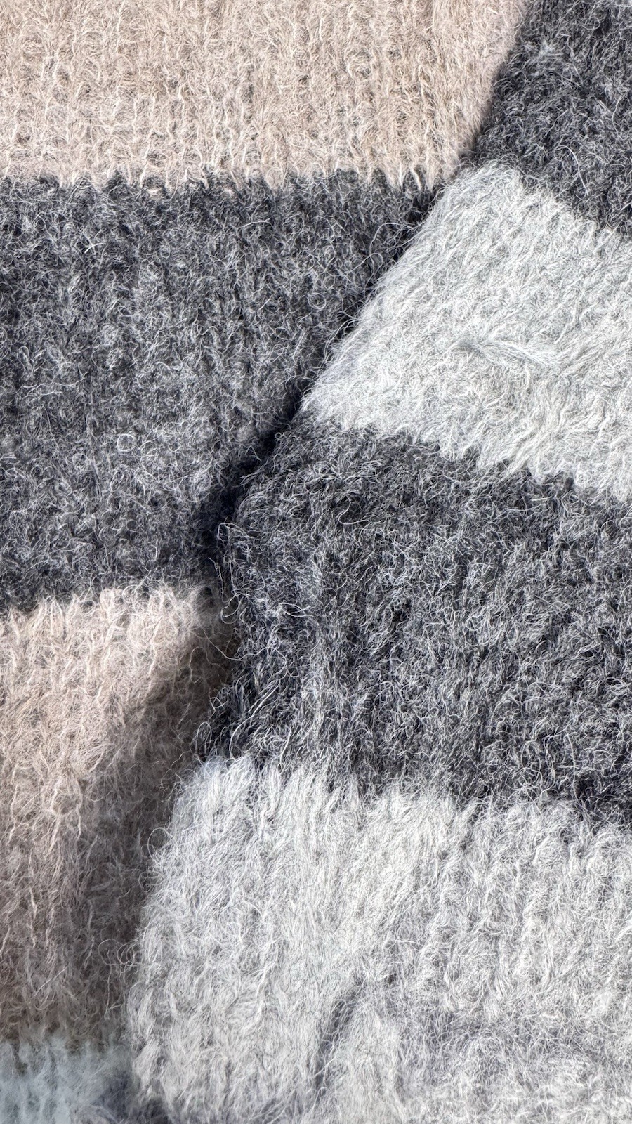 Free People Alpaca Striped Patchwork Sweater Gray… - image 9