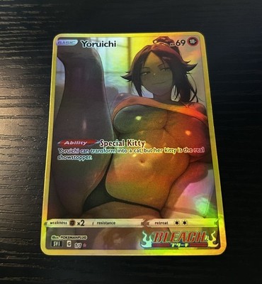 custom pokemon cards nsfw Yoruichi Holographic Trainer Sexy Story Anime Waifu Adult NSFW Card
