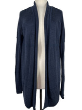 Lululemon Size 4 Merino Wool Sit In Lotus Split Back Navy Blue Cardigan Sweater