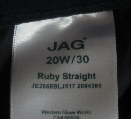 Jag Jeans Ruby Straight Leg 20W Mid Rise Best Kept Secret Black Stretch Denim
