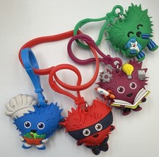 Kids Heart Challenge Character Keychains Lot Of 4 Blue Red Purple Green