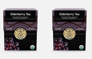 (2) Buddha Teas Organic Elderberry Tea, Kosher, NON-GMO, 18 Unbleached Tea Bags