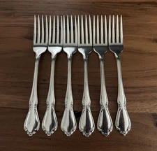 Oneida CHATEAU Dinner Forks Oneidacraft Deluxe Stainless Flatware Set of 6